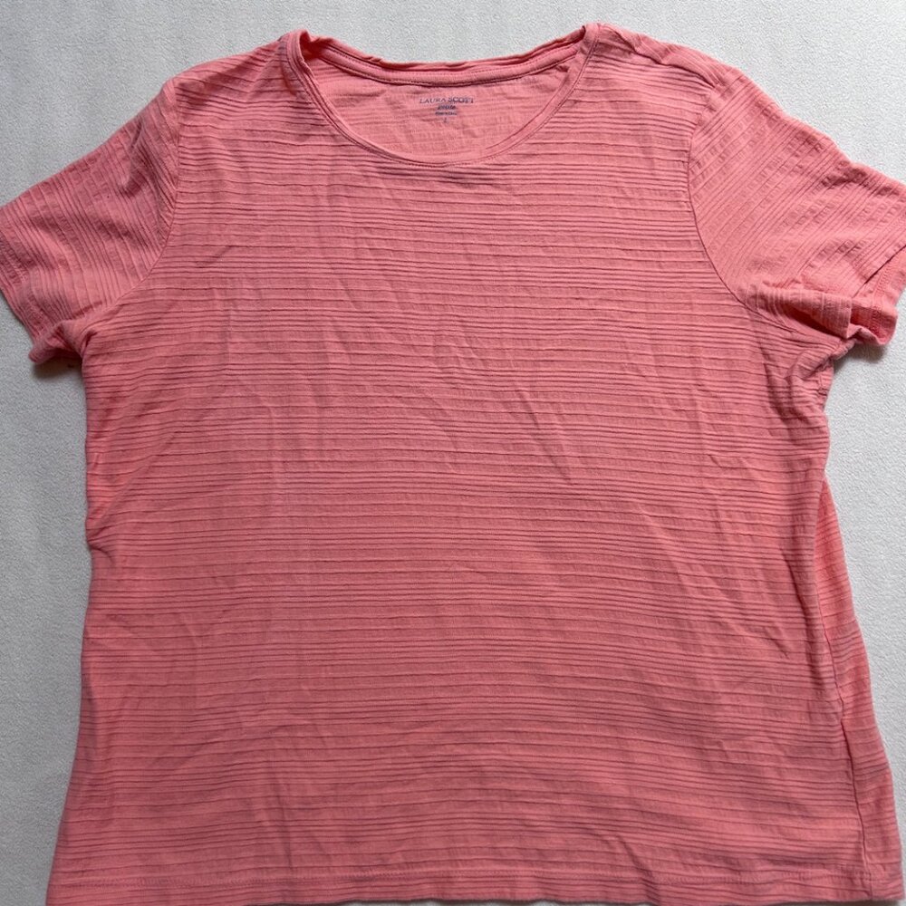 Laura Scott Women's Coral Shirt – Size Large, petite